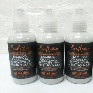 SHEA Moisture African Black Soap Bamboo Charcoal Detox Sleeping Mask Lot of 3